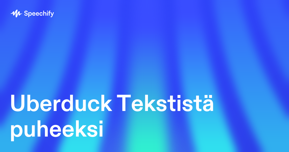 Uberduck Tekstistä puheeksi