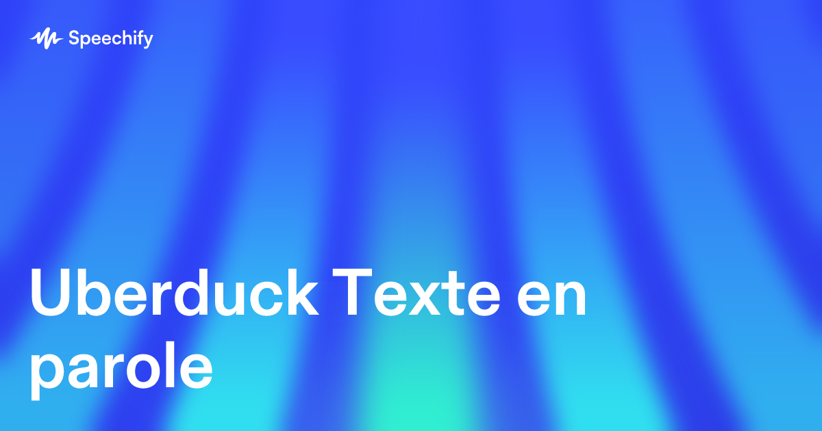 Uberduck Texte en parole