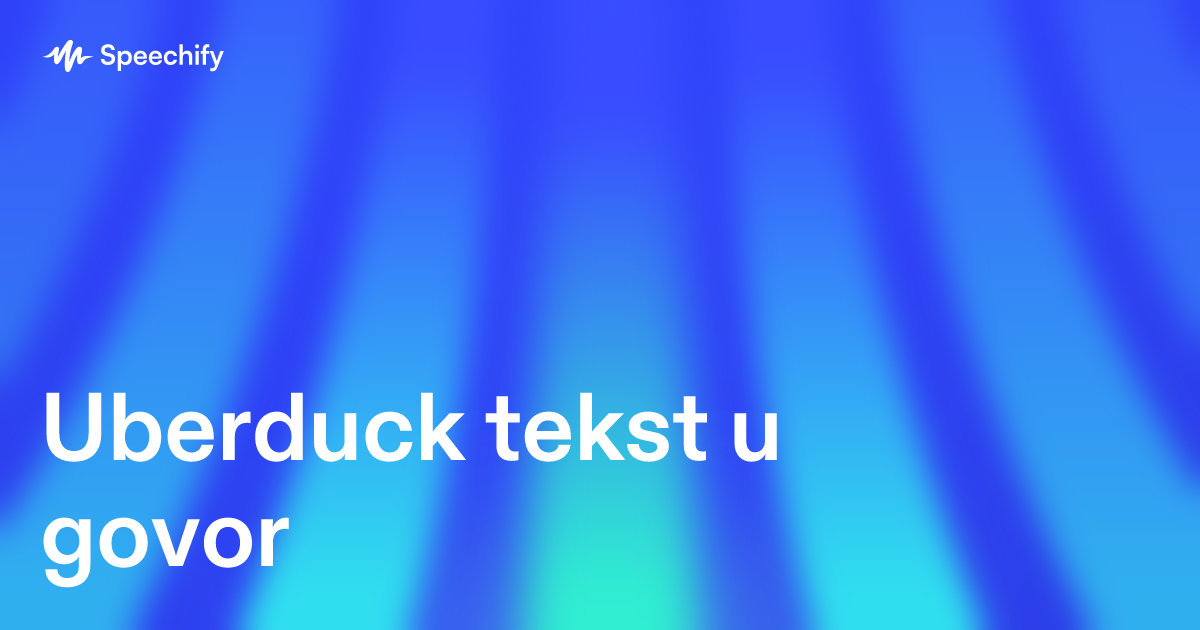 Uberduck tekst u govor