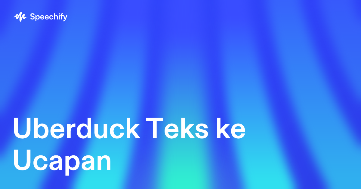 Uberduck Teks ke Ucapan