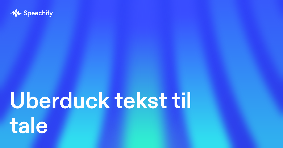 Uberduck tekst til tale