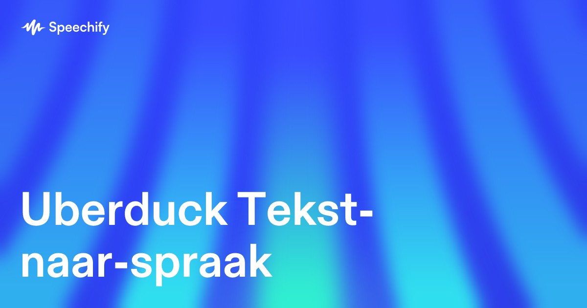 Uberduck Tekst-naar-spraak