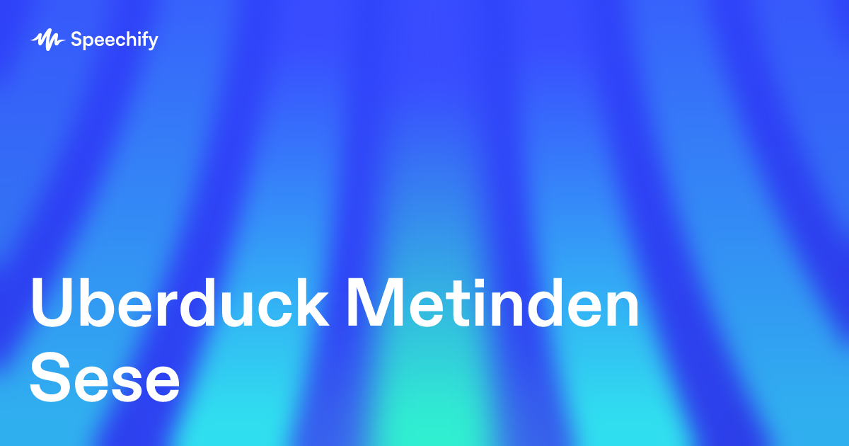 Uberduck Metinden Sese