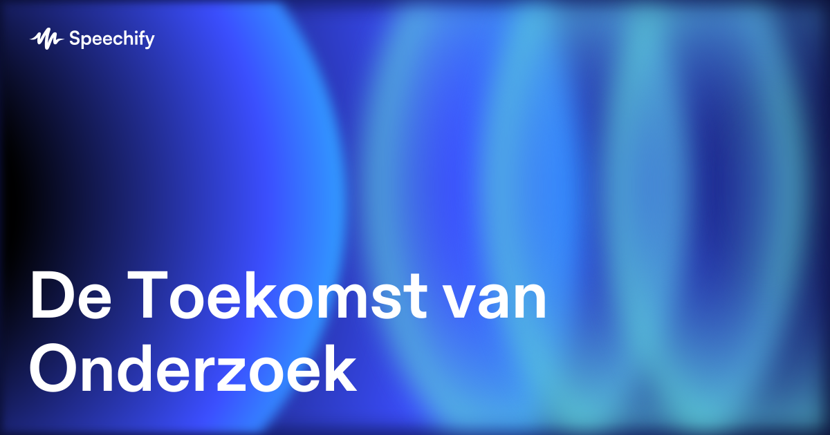De Toekomst van Onderzoek