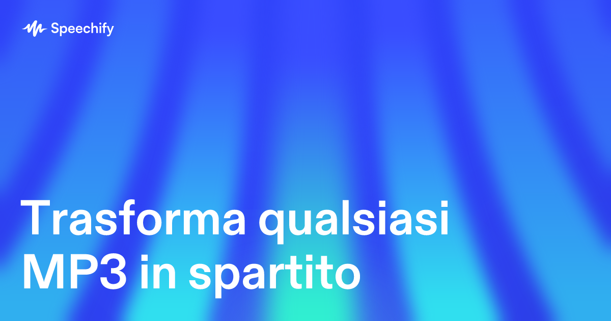 Trasforma qualsiasi MP3 in spartito