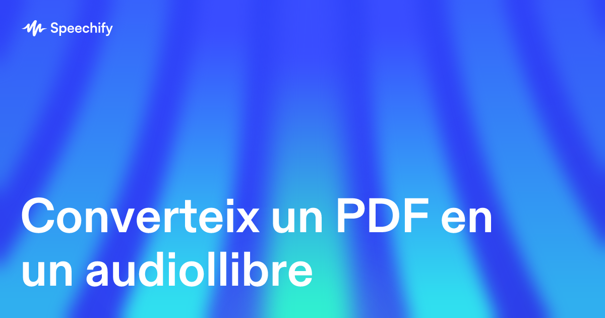 Converteix un PDF en un audiollibre