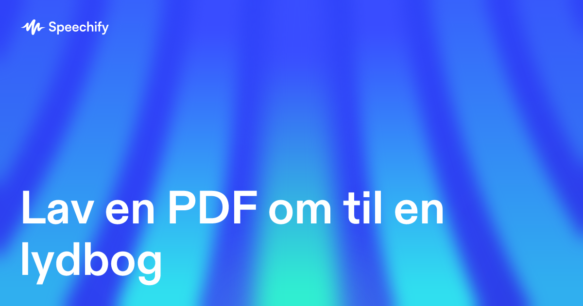 Lav en PDF om til en lydbog
