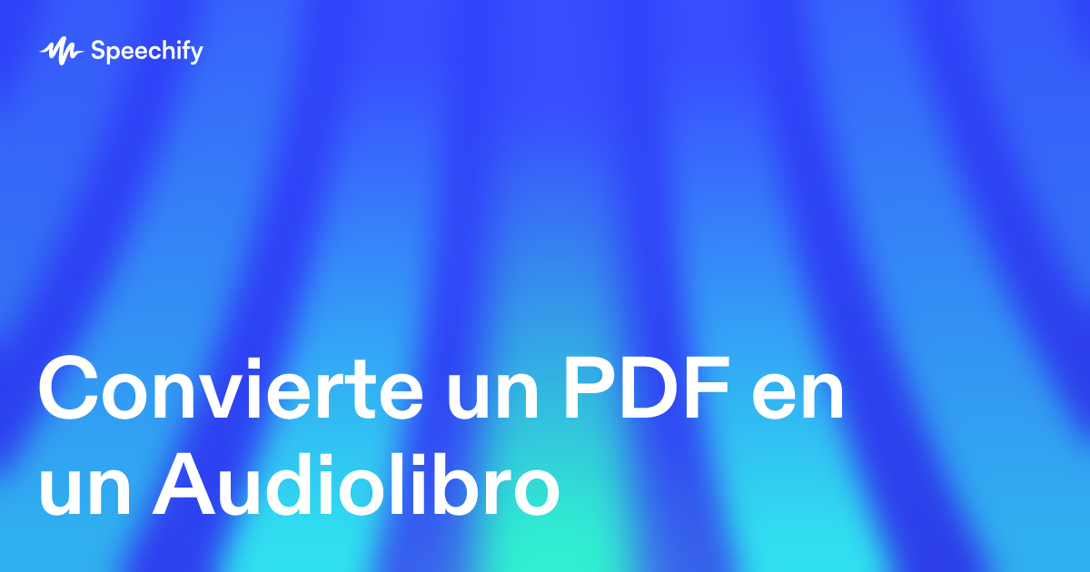 Convierte un PDF en un Audiolibro