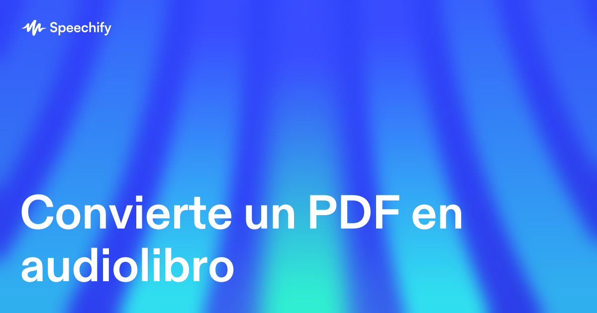 Convierte un PDF en audiolibro
