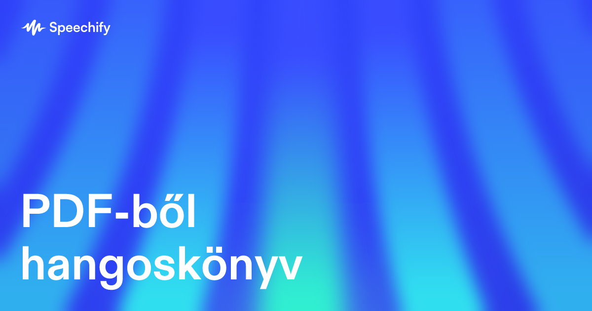 PDF-ből hangoskönyv