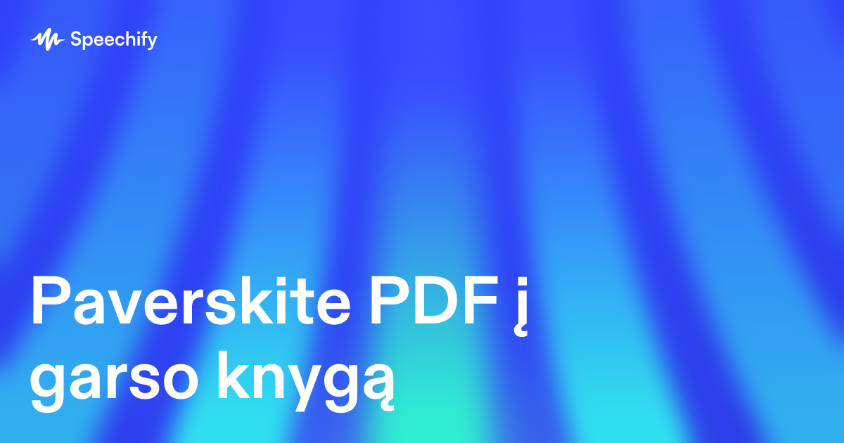 Paverskite PDF į garso knygą
