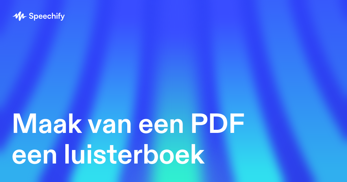 Maak van een PDF een luisterboek
