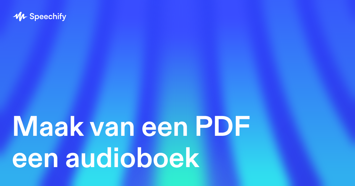 Maak van een PDF een audioboek