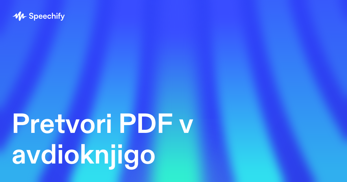 Pretvori PDF v avdioknjigo