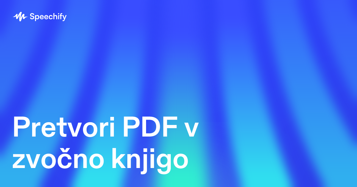 Pretvori PDF v zvočno knjigo