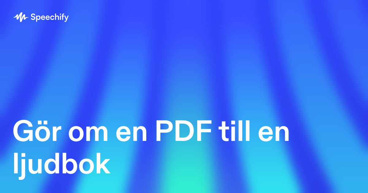 Gör om en PDF till en ljudbok