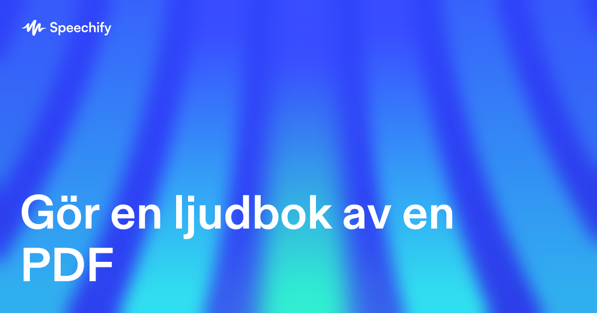 Gör en ljudbok av en PDF