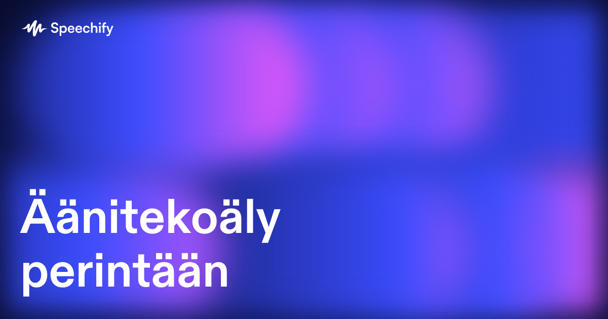 Äänitekoäly perintään