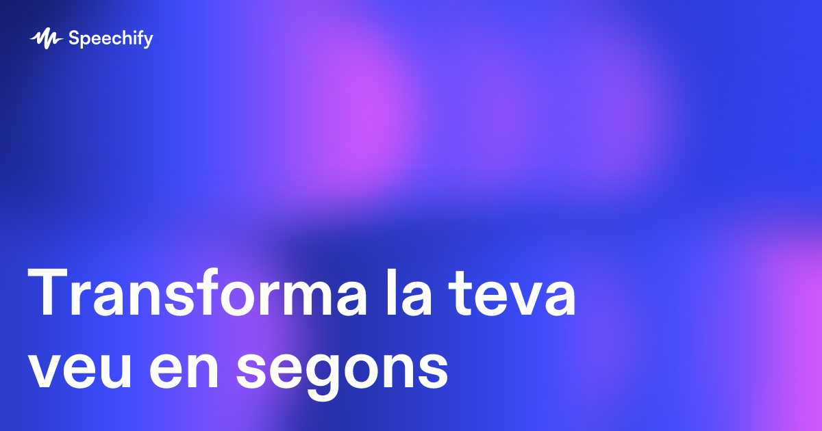 Transforma la teva veu en segons