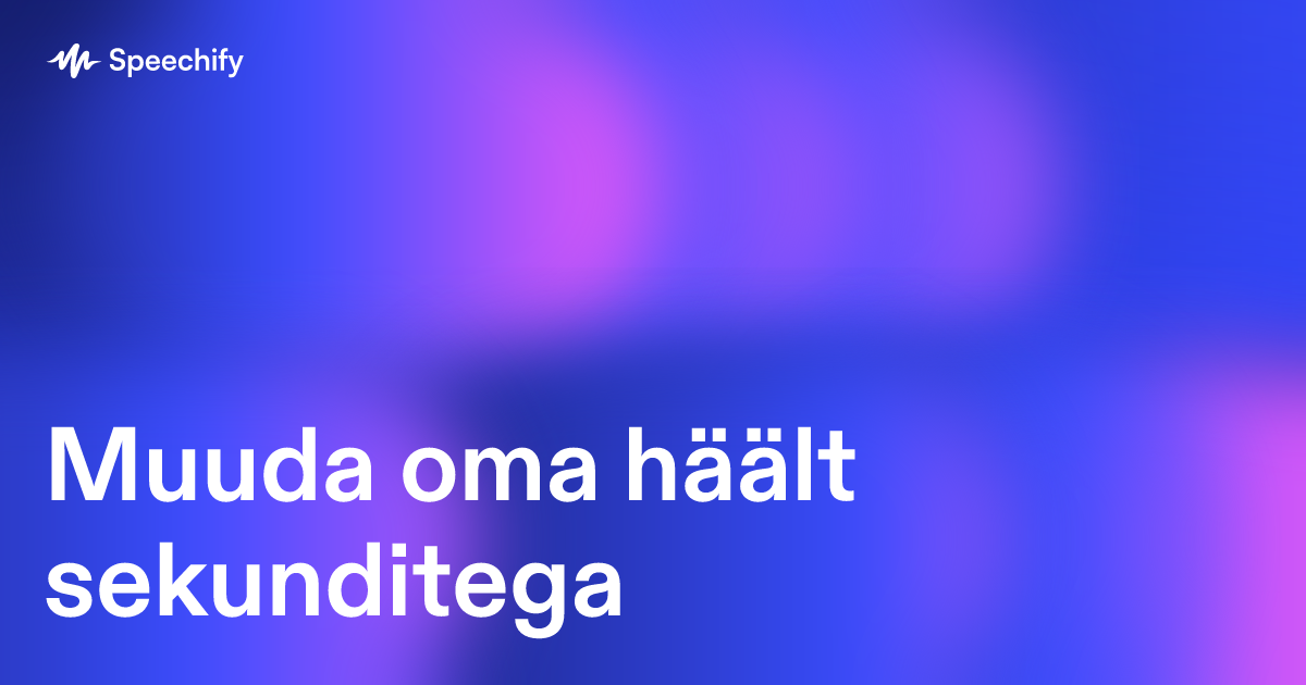 Muuda oma häält sekunditega