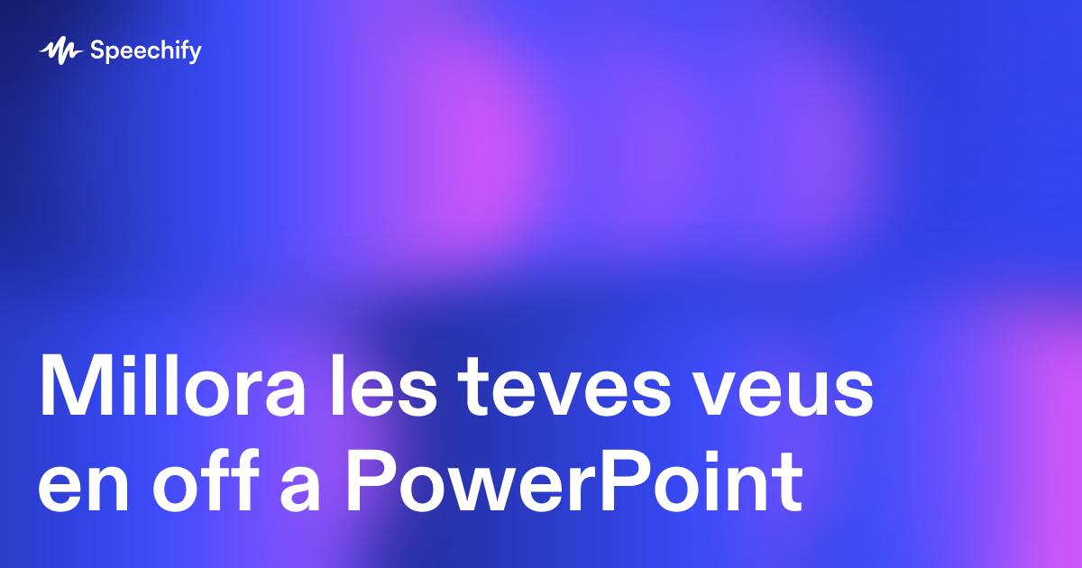 Millora les teves veus en off a PowerPoint