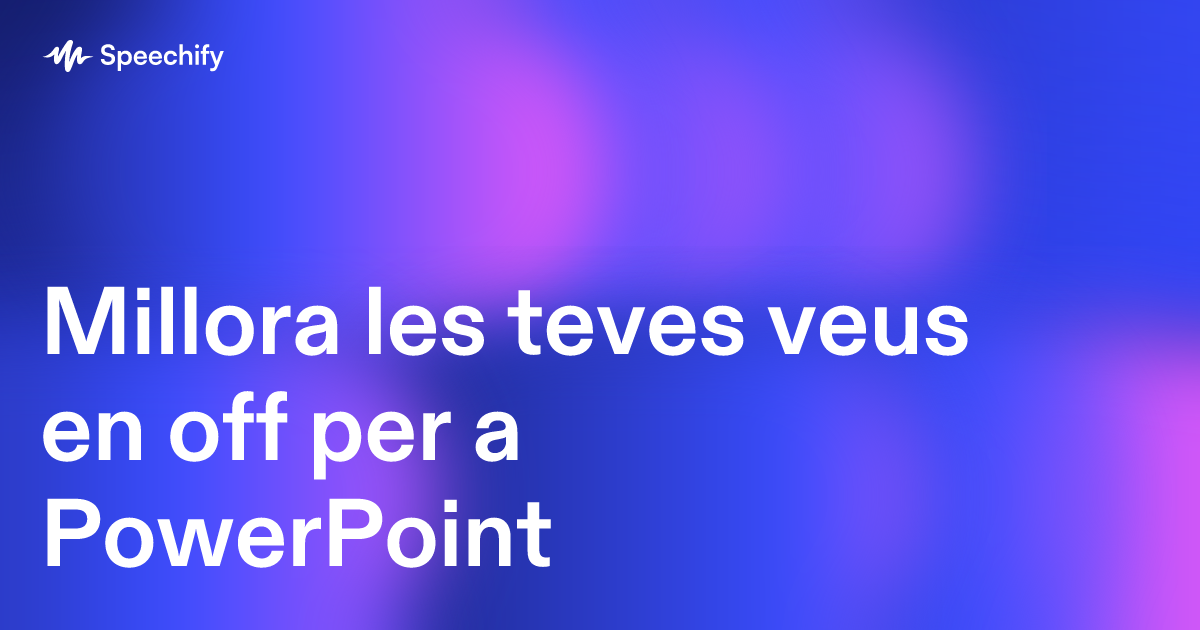 Millora les teves veus en off per a PowerPoint