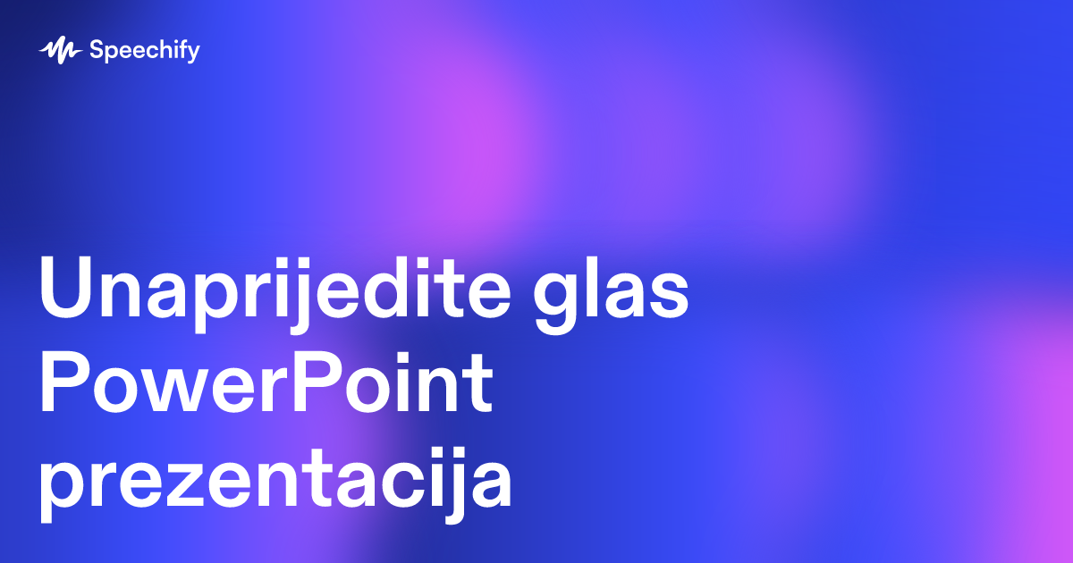 Unaprijedite glas PowerPoint prezentacija