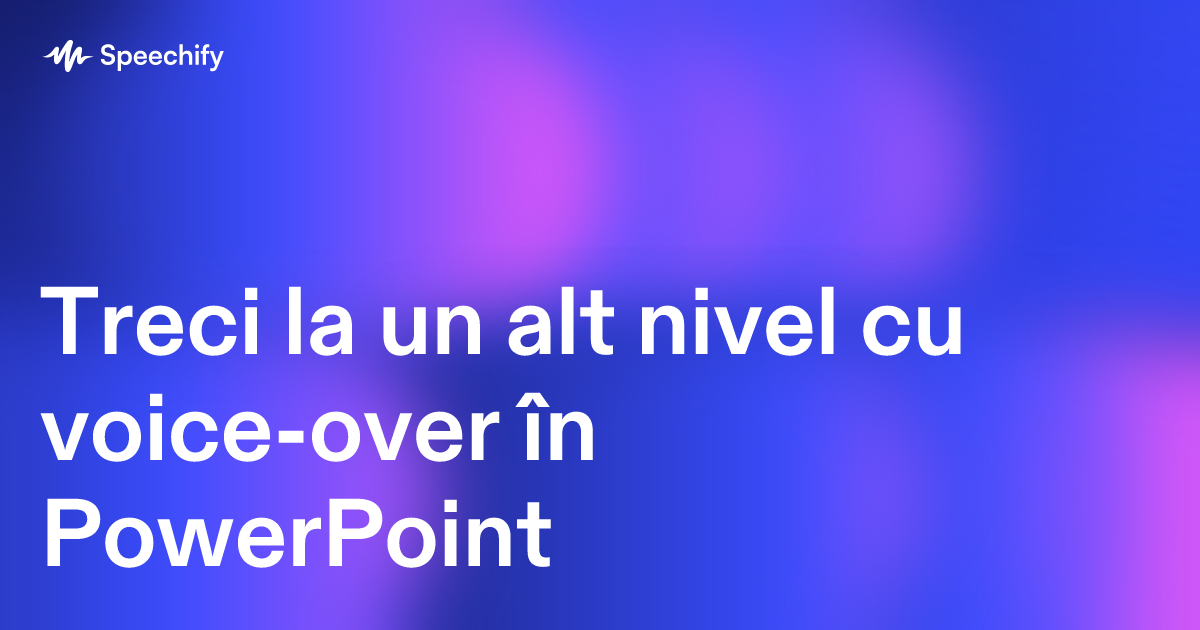 Treci la un alt nivel cu voice-over în PowerPoint