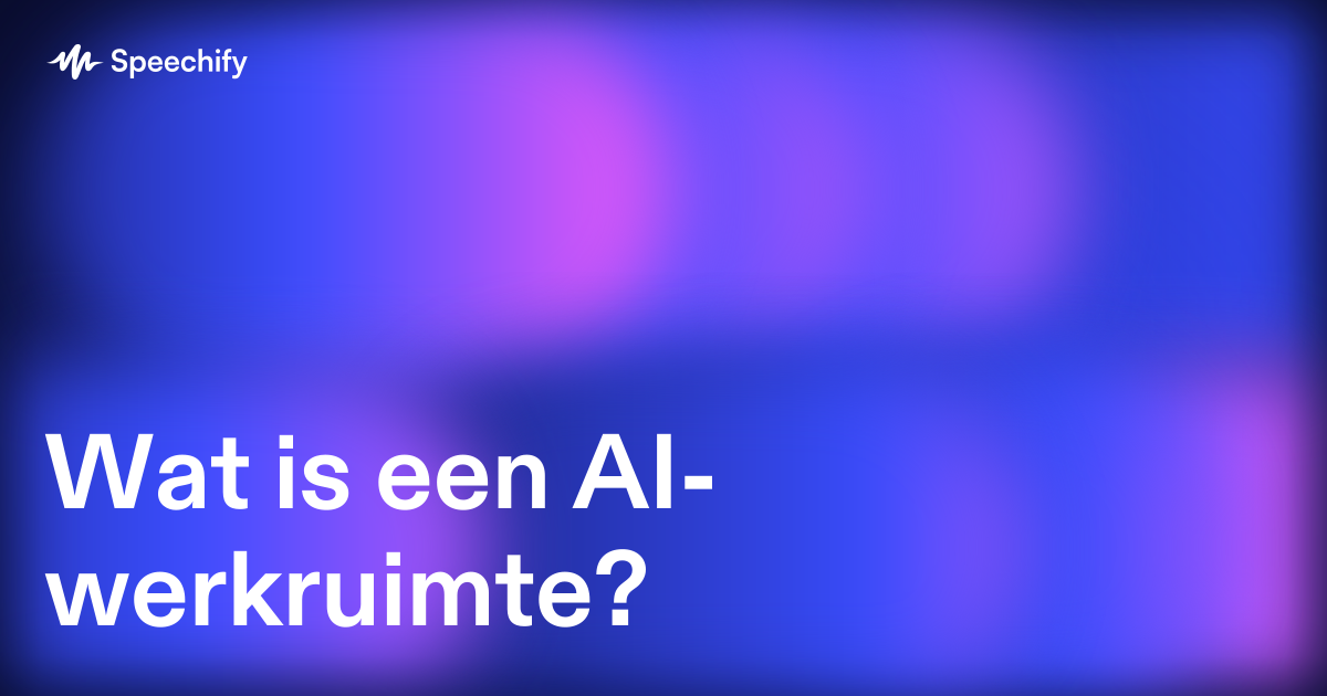 Wat is een AI-werkruimte?