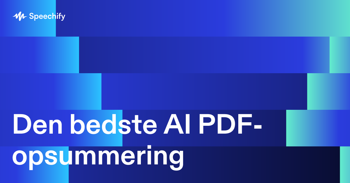 Den bedste AI PDF-opsummering
