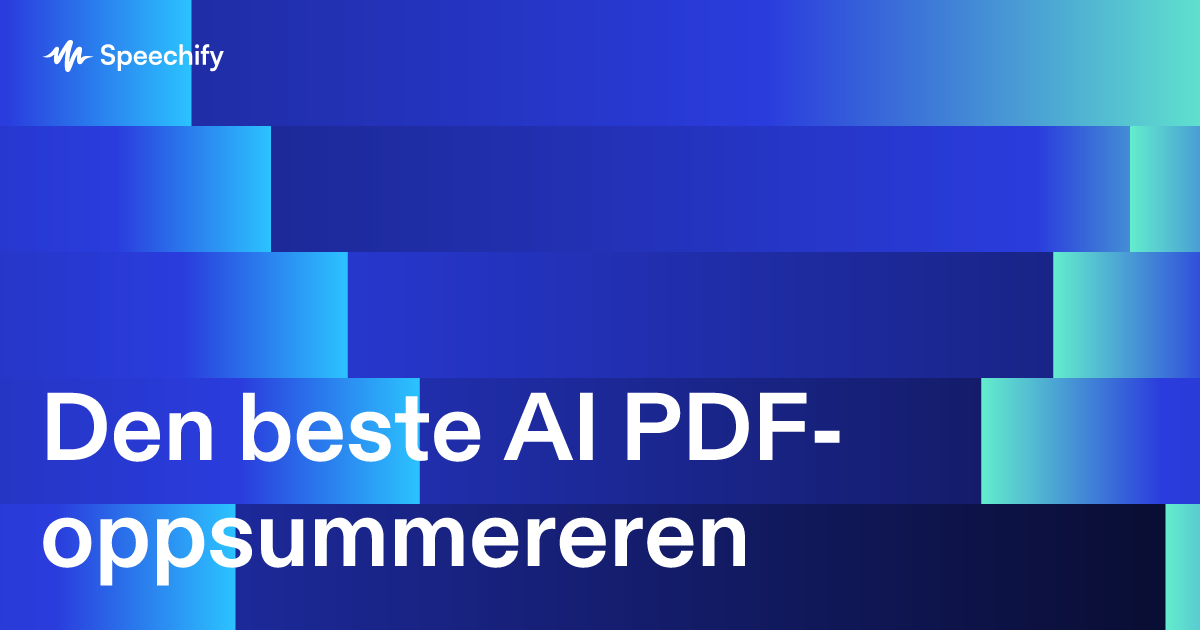 Den beste AI PDF-oppsummereren