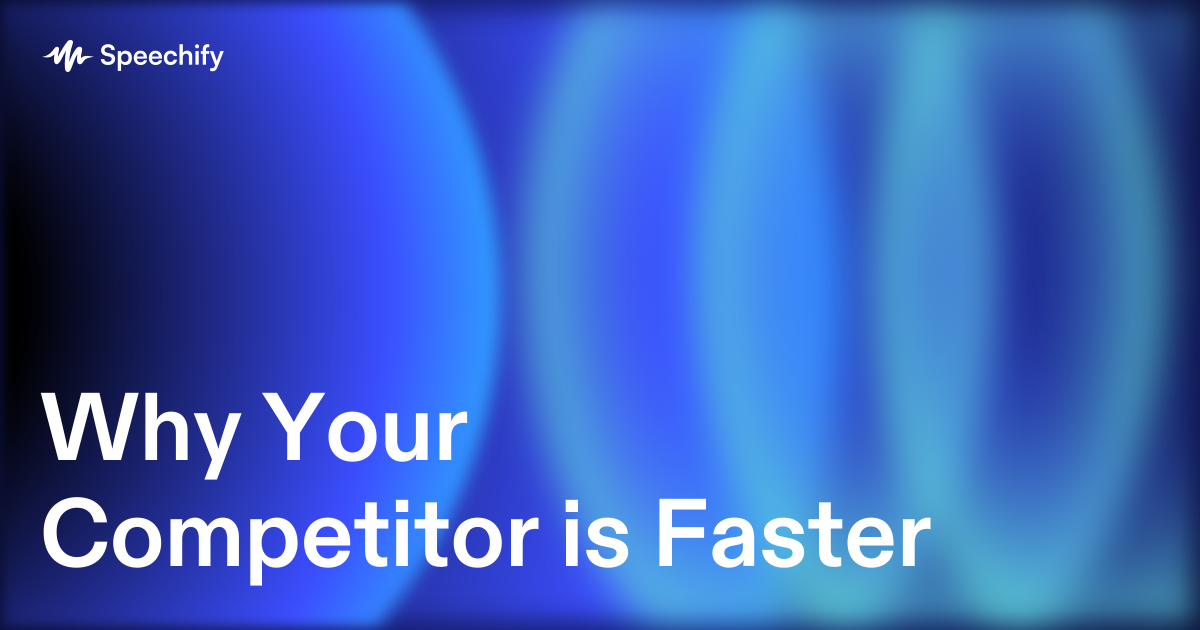 Why Your Competitor is Faster