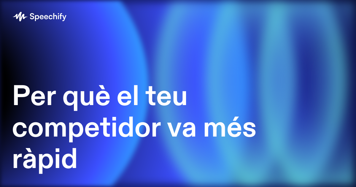 Per què el teu competidor va més ràpid