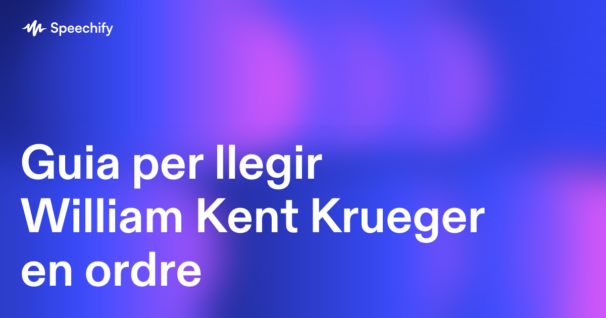 Guia per llegir William Kent Krueger en ordre