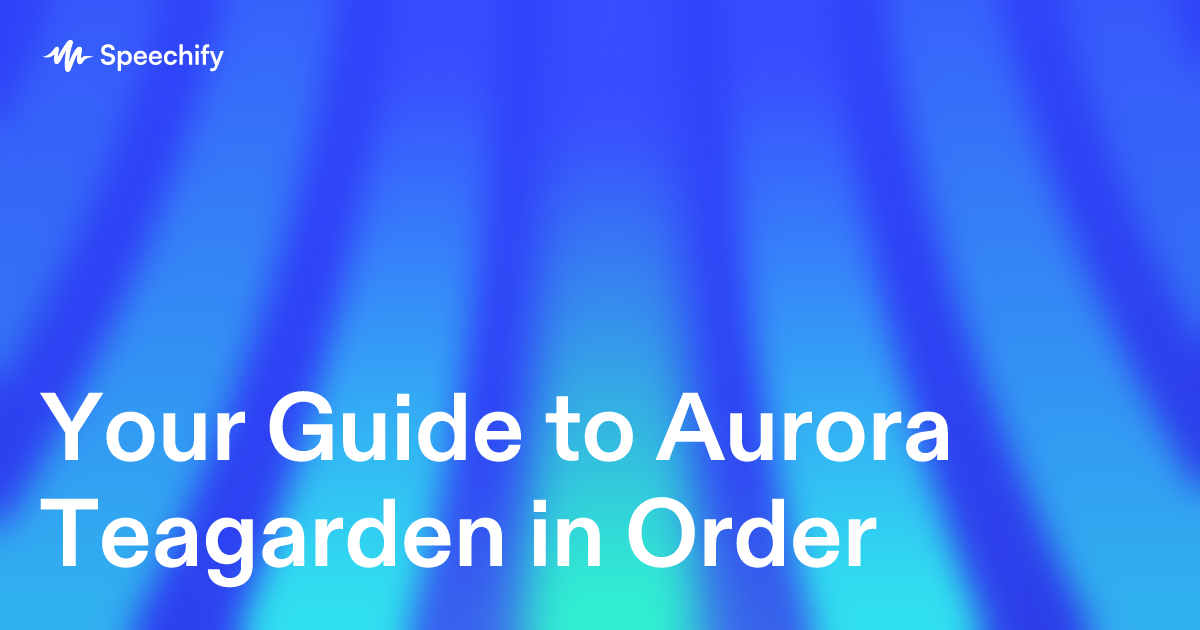 Your Guide to Aurora Teagarden in Order