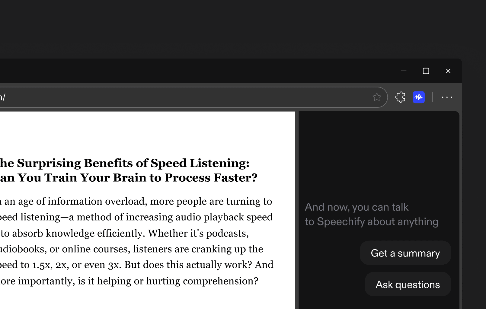 speechify understands context for questions