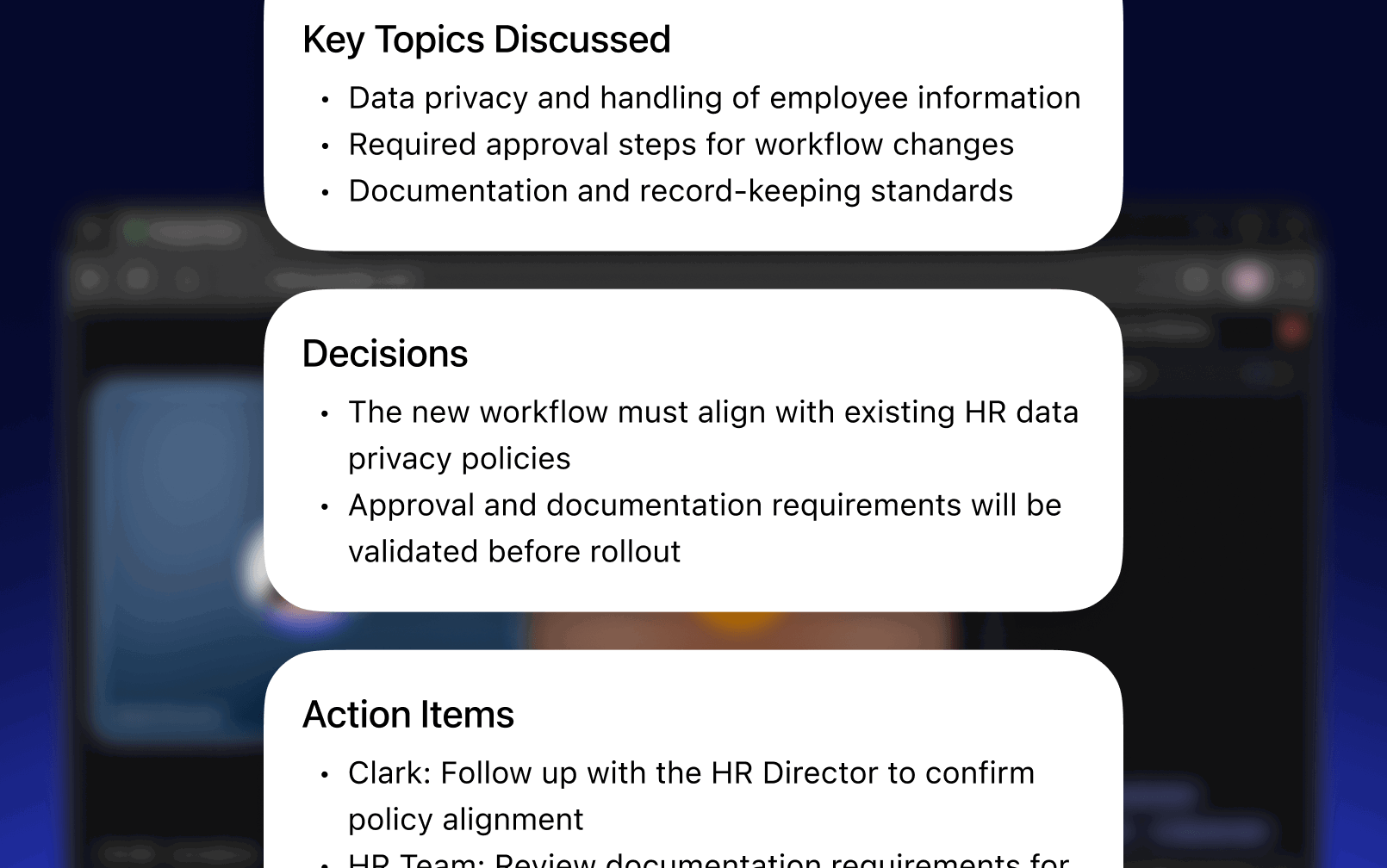 Meeting Action Items