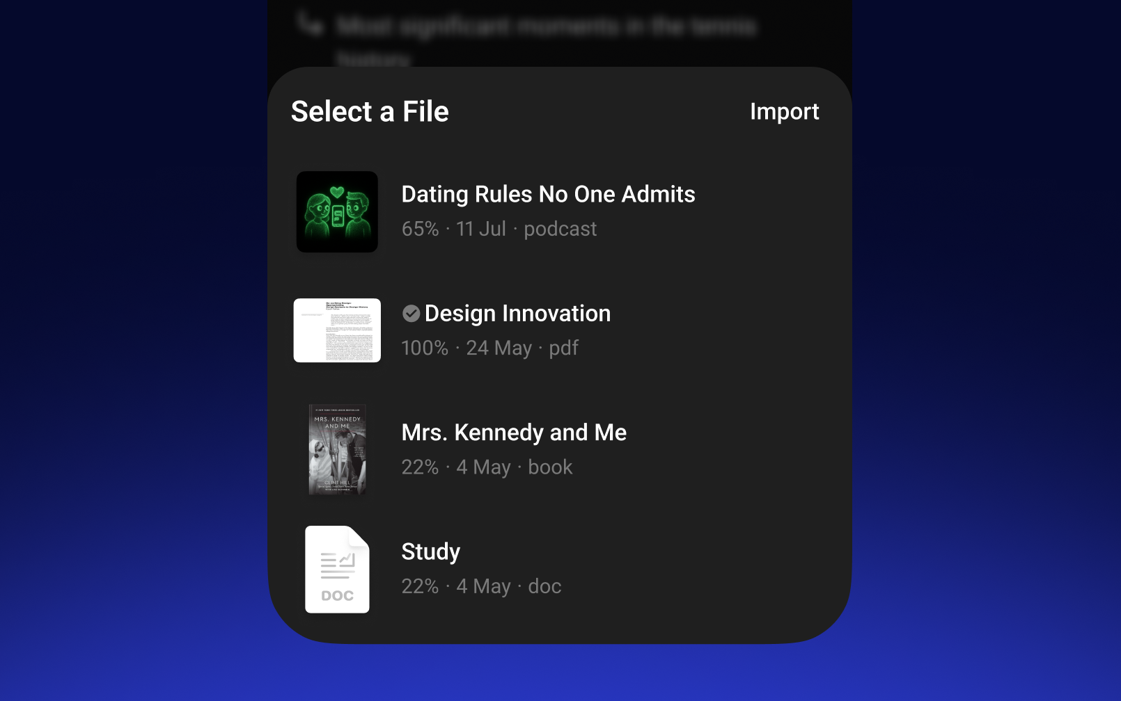 create podcast based on your files