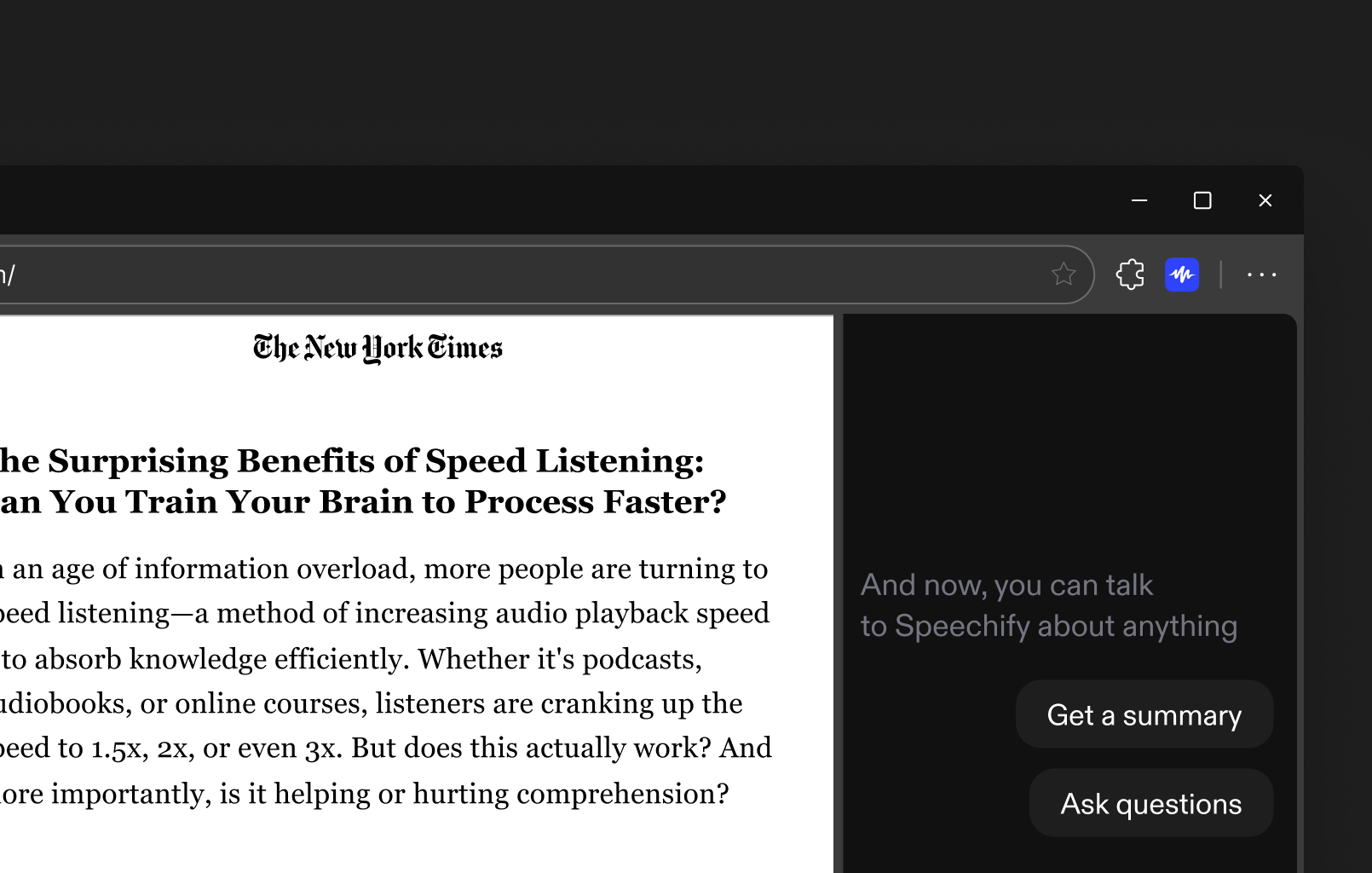 speechify understands context for questions