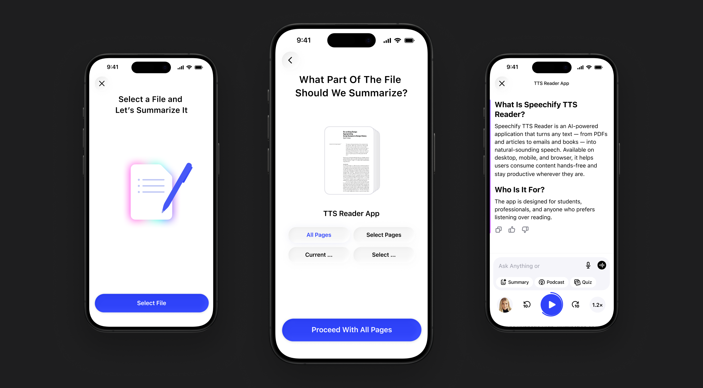 Generate Summary with Speechify