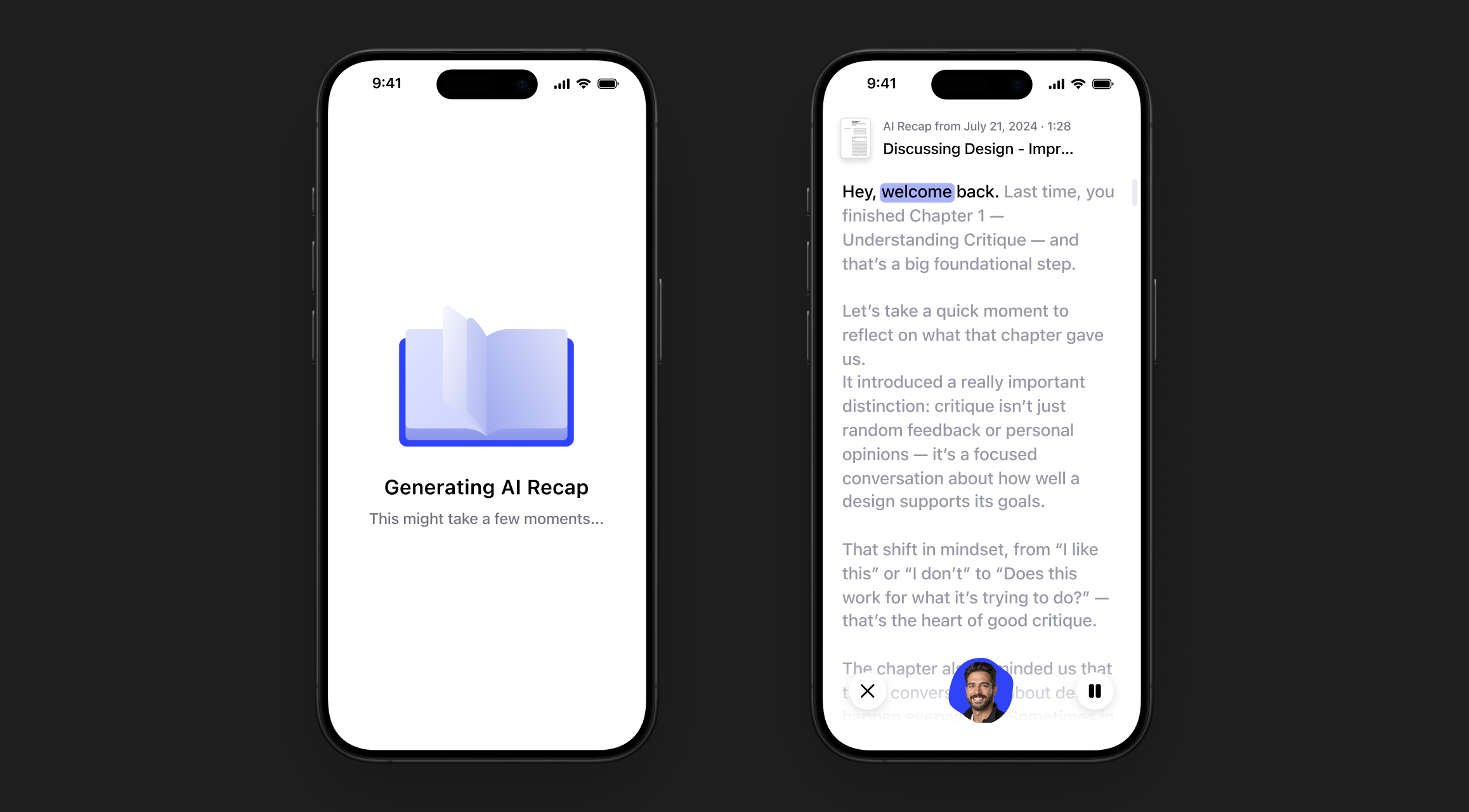 Recap content with Speechify
