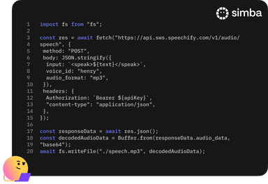 Simba - Speechify Text to Speech API