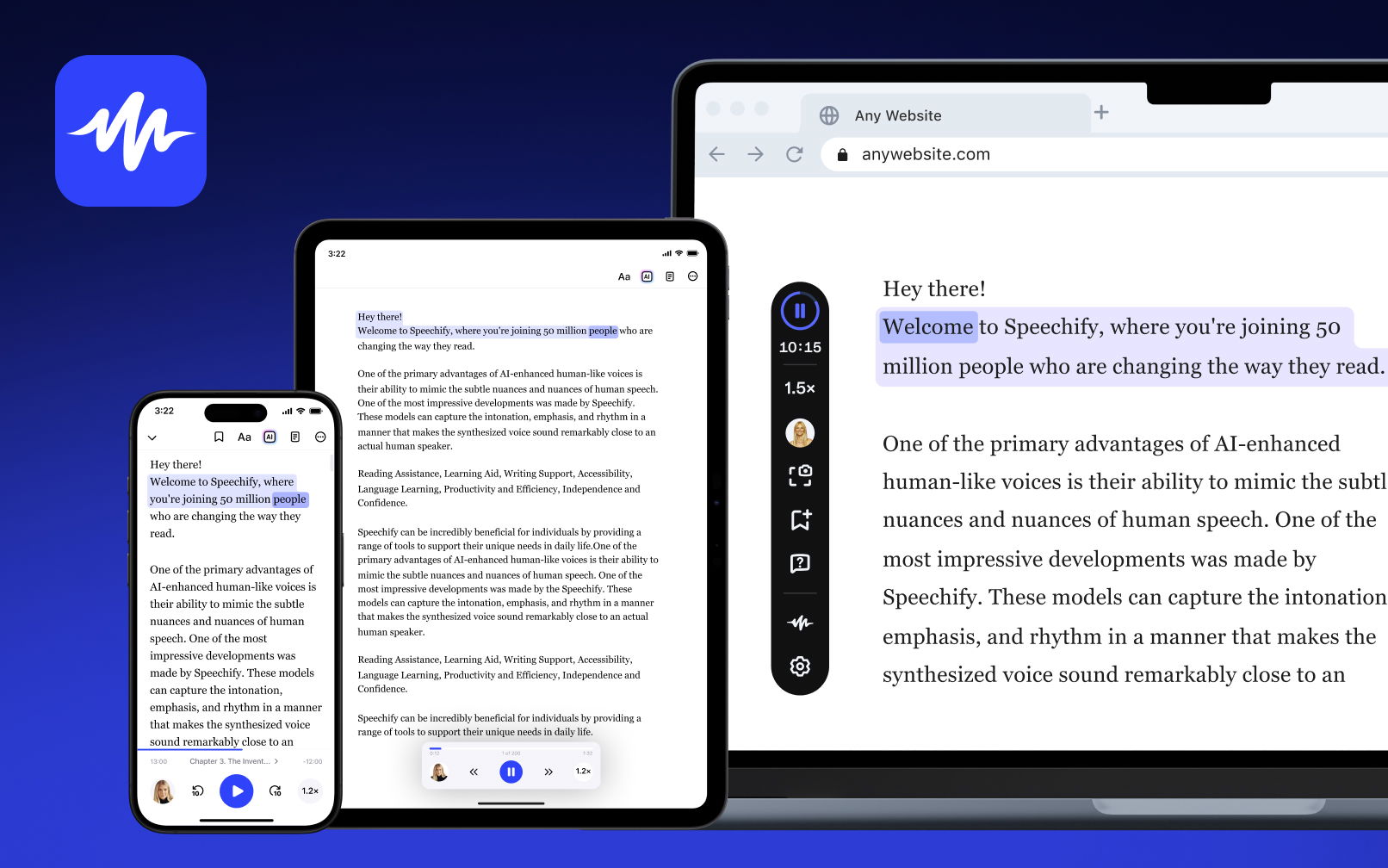 speechify on multiple platforms