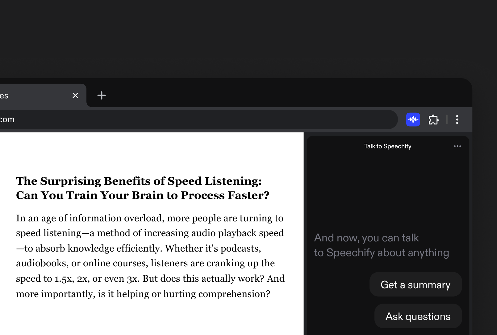 Speechify understands context for questions