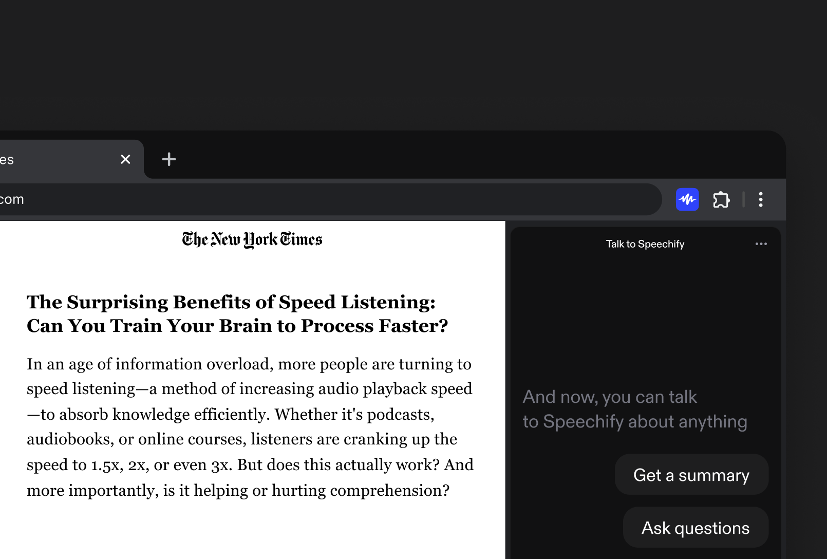 Speechify understands context for questions