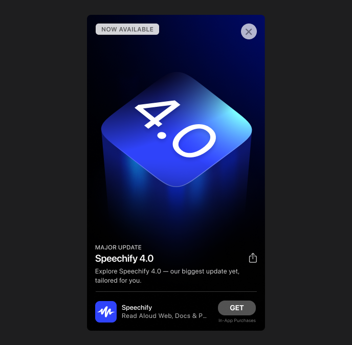 Speechify 4.0 for iOS