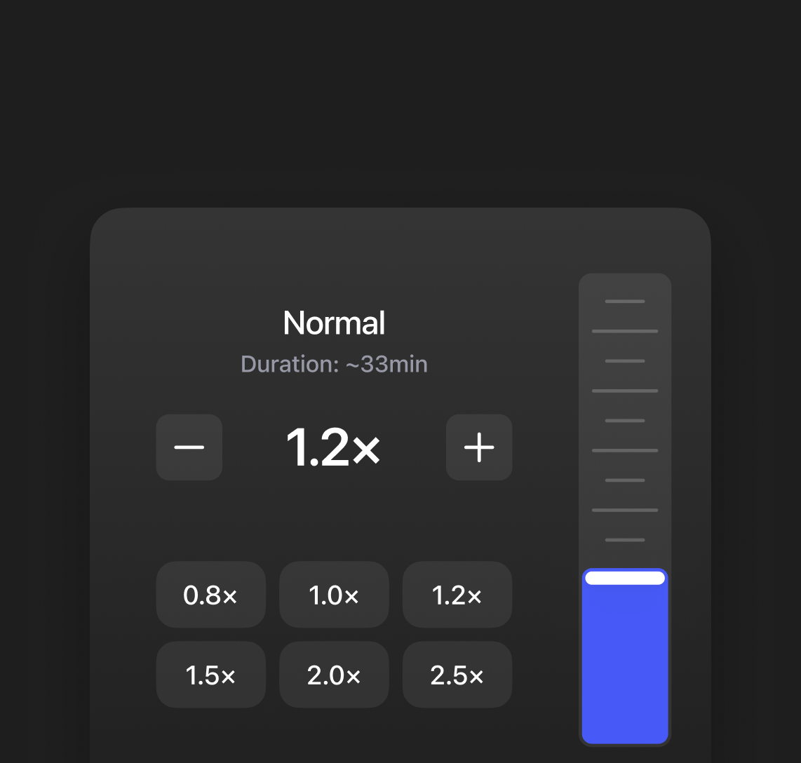 Speed control widget