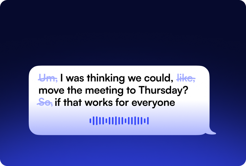 voice typing feature filler removal