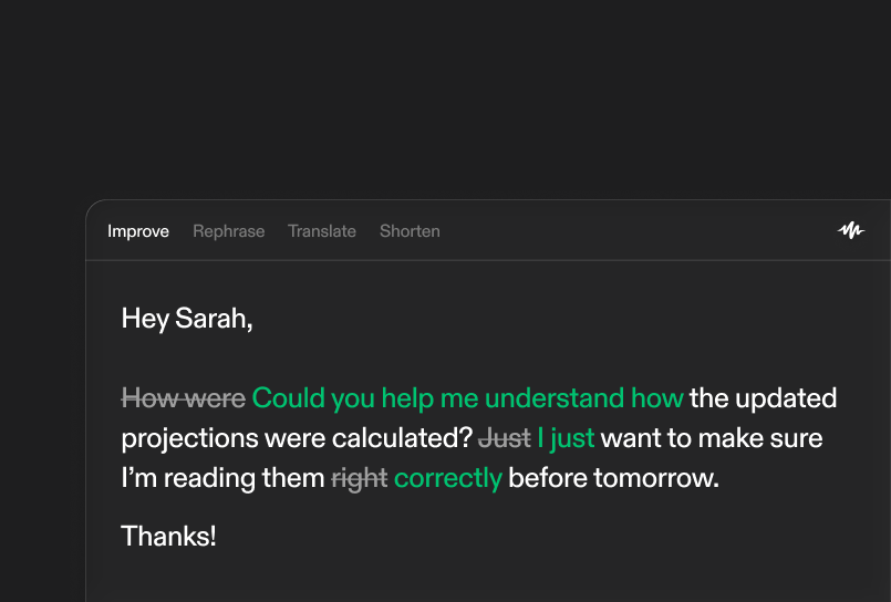 voice typing feature grammar correction