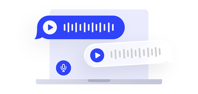 voice typing laptop illustration